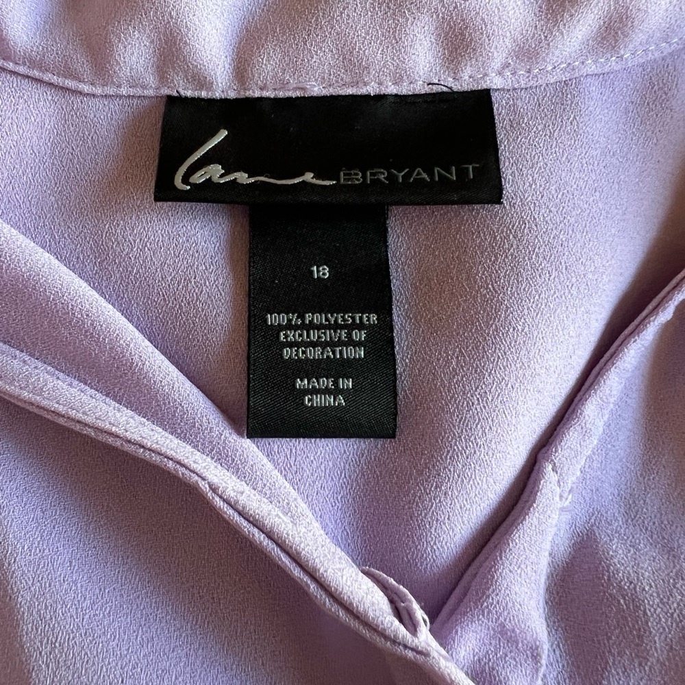 Lane Bryant Sleeveless Beaded Blouse Lavender Size 18 - Picture 3 of 3